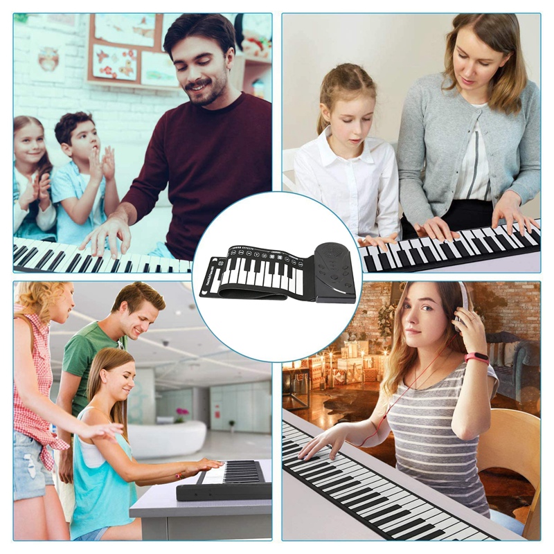 Piano à roulettes à 49 touches, Portable, à clavier, pour enfants, débutants, famille, amusant, voyage, adultes