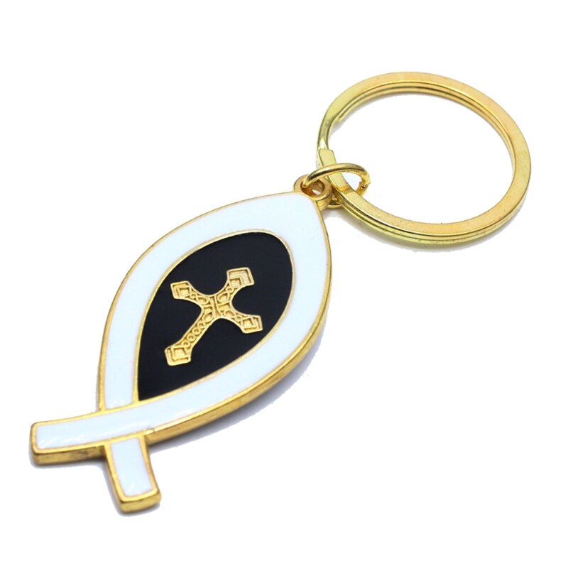 Kreuz Jesus Christus Schlüssel Schnalle Kirche Souvenirs Kurze Israel Fisch bilden Schlüssel Ring D0LD: 3