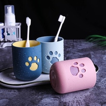 Tasse de lavage Portable, griffe de chat de dessin animé, rangement de brosse à dents, organisateur de salle de bain, tasse de brosse à dents