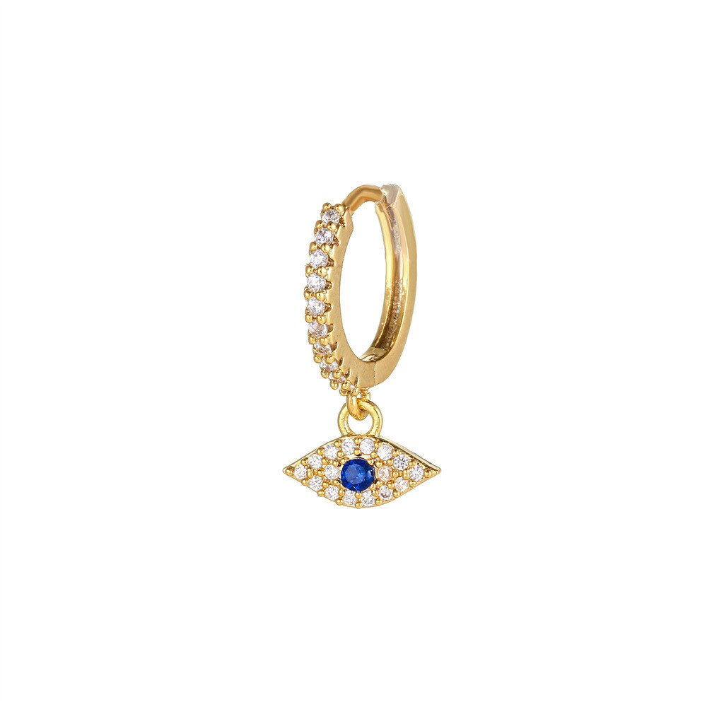 Pendientes de aro para Piercing de cartílago de oreja de acero inoxidable para mujer, aretes pequeños Huggie de mal de ojo, accesorio de joyería Punk para , 1 ud.: Color oro puro