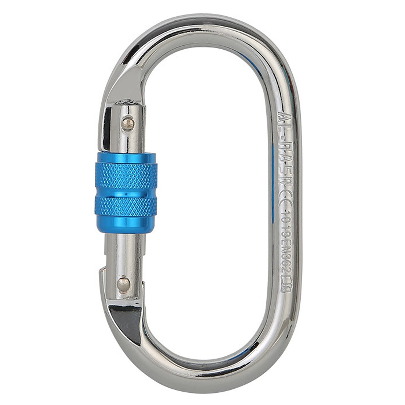 25KN Professionelle Klettern Karabiner Schraube Locking Tor Karabiner Heavy Duty O-form Stahl Klettern Schnalle Leichte Hängematte: Silver