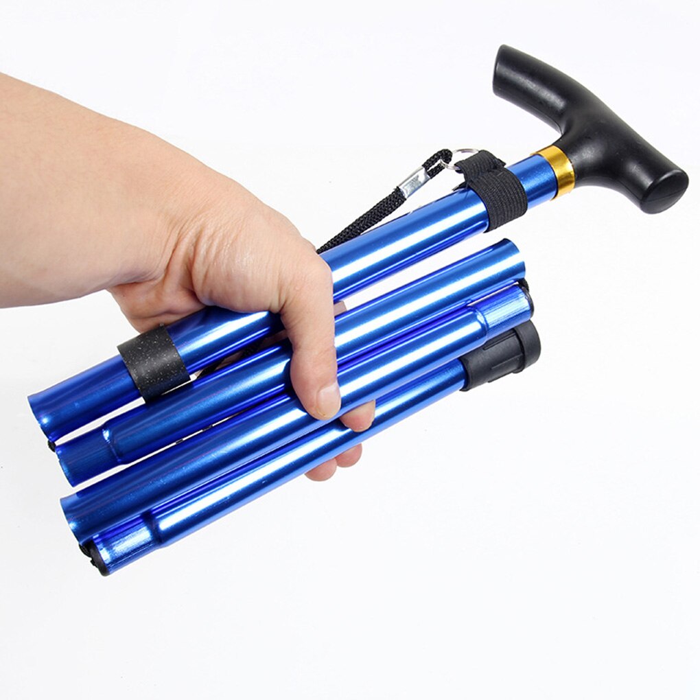 Adjustable Collapsible Canes Portable Walking Aid Sticks for Seniors with Cushion Handle for Outdoor Trekking Hiking