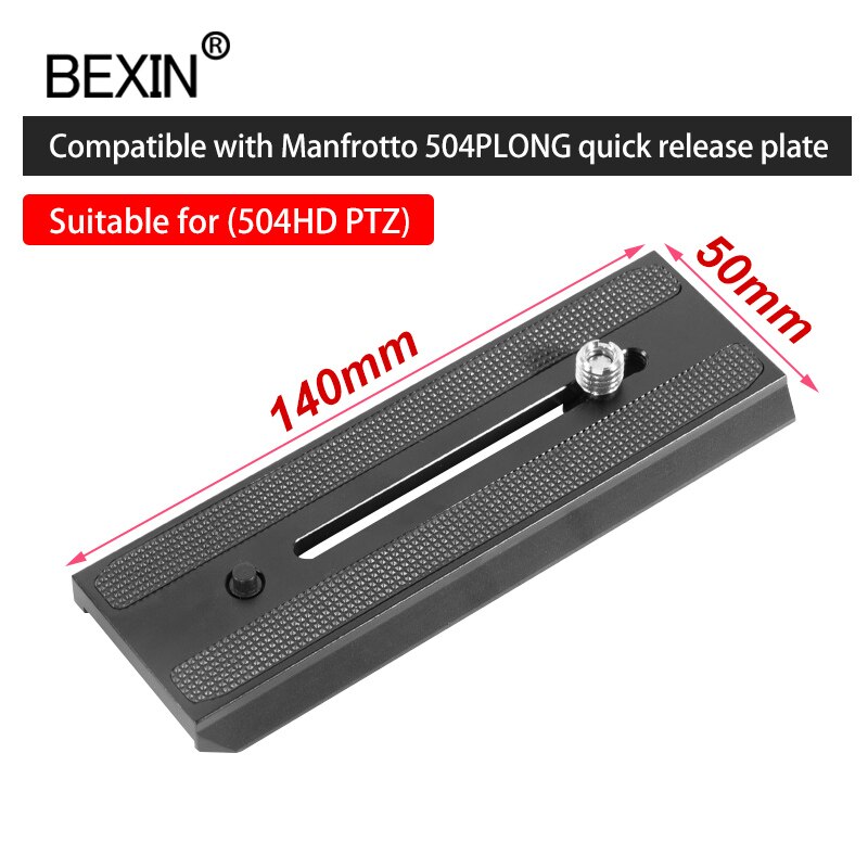 Manfrotto Quick Release Sliding Plate Camera Mount with "1/4" screw with 3/8" nut for Manfrotto MVH500AH Hydraulic PTZ: 504-L140