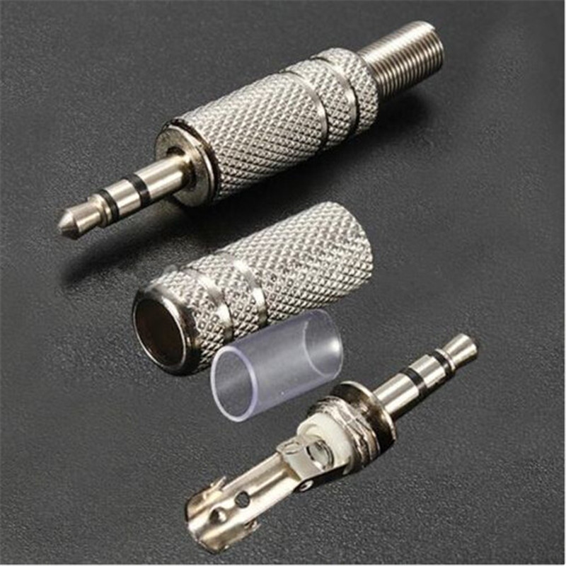 2Pcs Replacement 3.5mm 3 Pole Male Repair Headphones Audio Jack Plug Connector Soldering For Most Earphone Jack