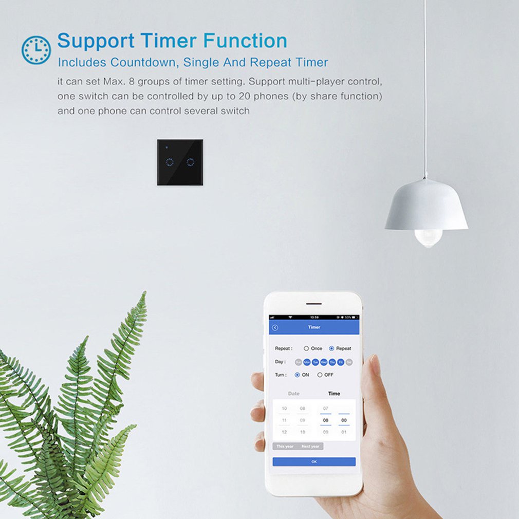 Smart Wifi Fernbedienung Touch Wand Schalter Smart Voice Control Handy APP Fernbedienung Schalter