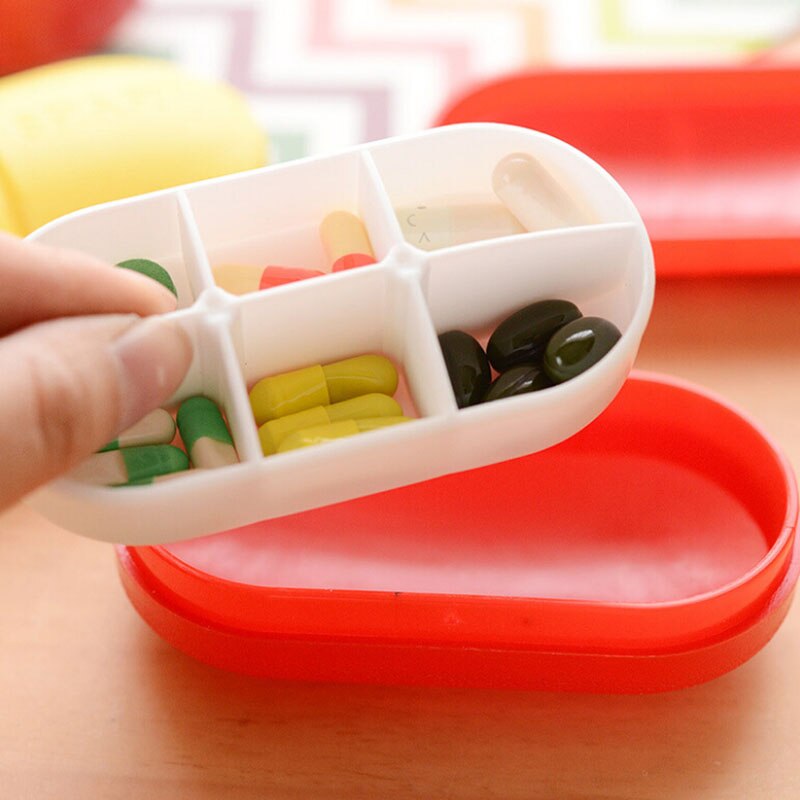 6 Roosters Pillendoos Opvouwbare Container Tablet Opslag Travel Case Houder Mini Leuke Plastic Pillendoosje Case