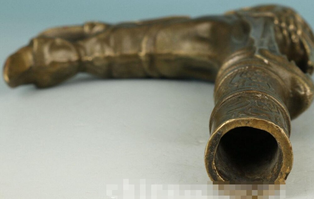 Gothic Bronze Handmade Carved evil person Statue Cane Walking Stick Head