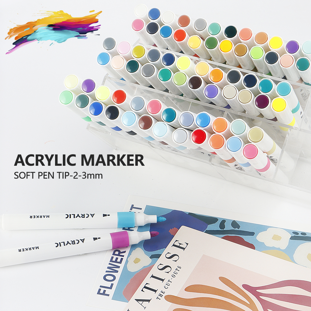 Rotuladores de pintura acrílica de 120 colores, marcadores de pintura con punta de pincel para pintura rupestre, lienzo de madera, piedra, de Navidad, manualidades DIY