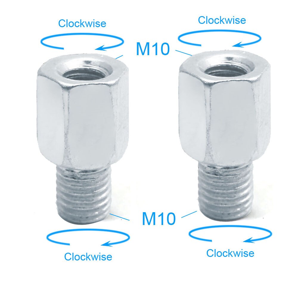 Paar Roller Motorrad Hinten Spiegel Adapter M10 10MM M8 8MM 6MM Im Uhrzeigersinn Anti-im uhrzeigersinn Rechts Links hand gewinde Ändern Schraube: 2x M10-M10(R-R)