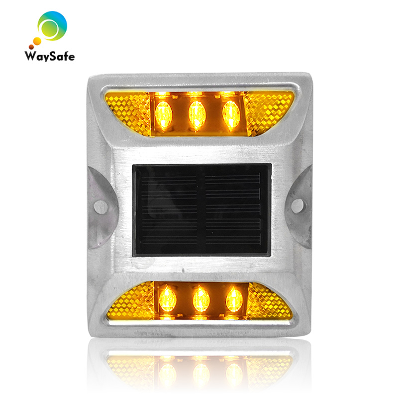 Flash mode green LED lights aluminum housing CE RoHS approved solar power deck dock road marker