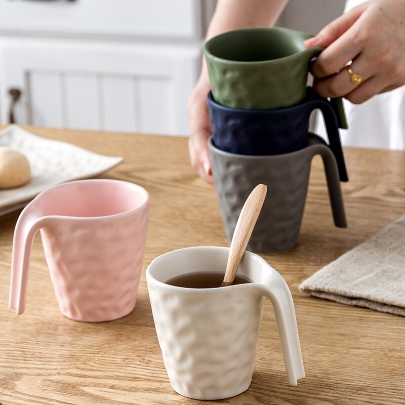 Home European Simple Frosted Solid Color Mug Ceramic Coffee Cup