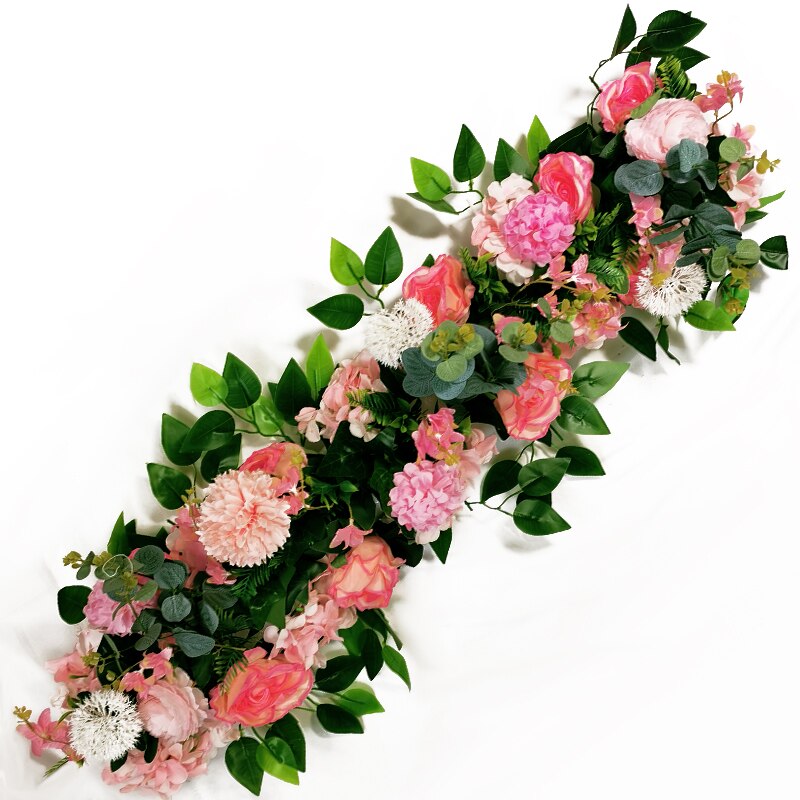 50/100cm DIY Romantic Wedding Silk Peonies Rose Flower Wall Arrangement Supplies Artificial Row Decor Iron Arch Backdrop: DE