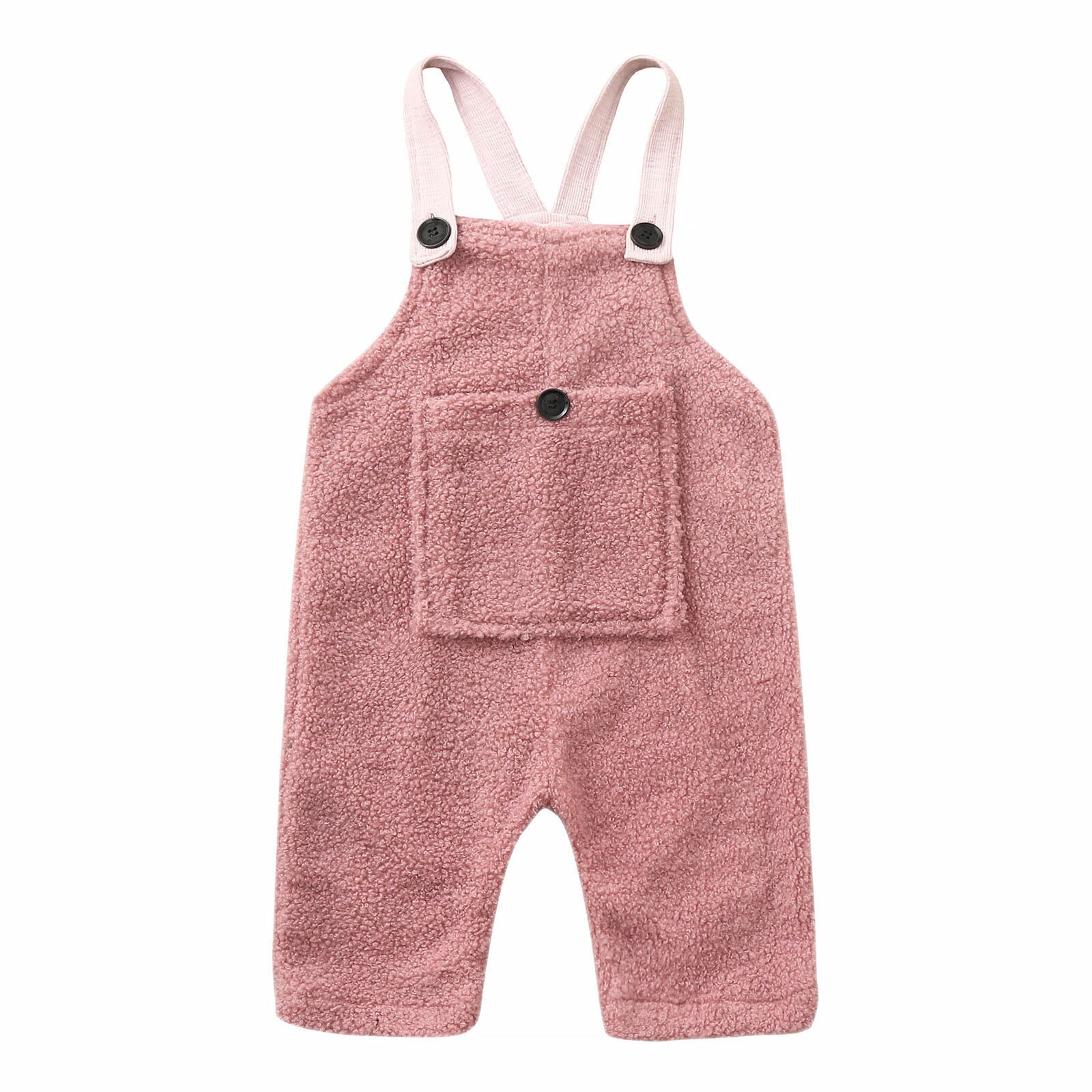 Toddler Kids Baby Girl Boys Solid Flannel Suspender Pants Overalls Warm Winter baby kids clothes baby girls boys Overalls: PK / 90