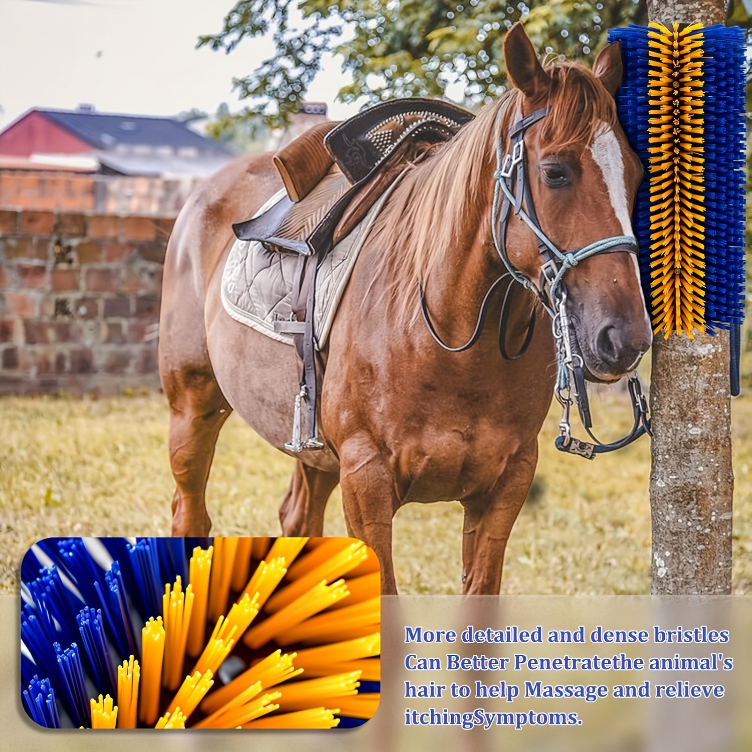 Cepillo para rascar ganado, cepillos para caballos para el cuidado, cepillo para vacas, alivio de la picazón, cepillos de masaje para ganado ecuino, cabra, oveja, cerdo