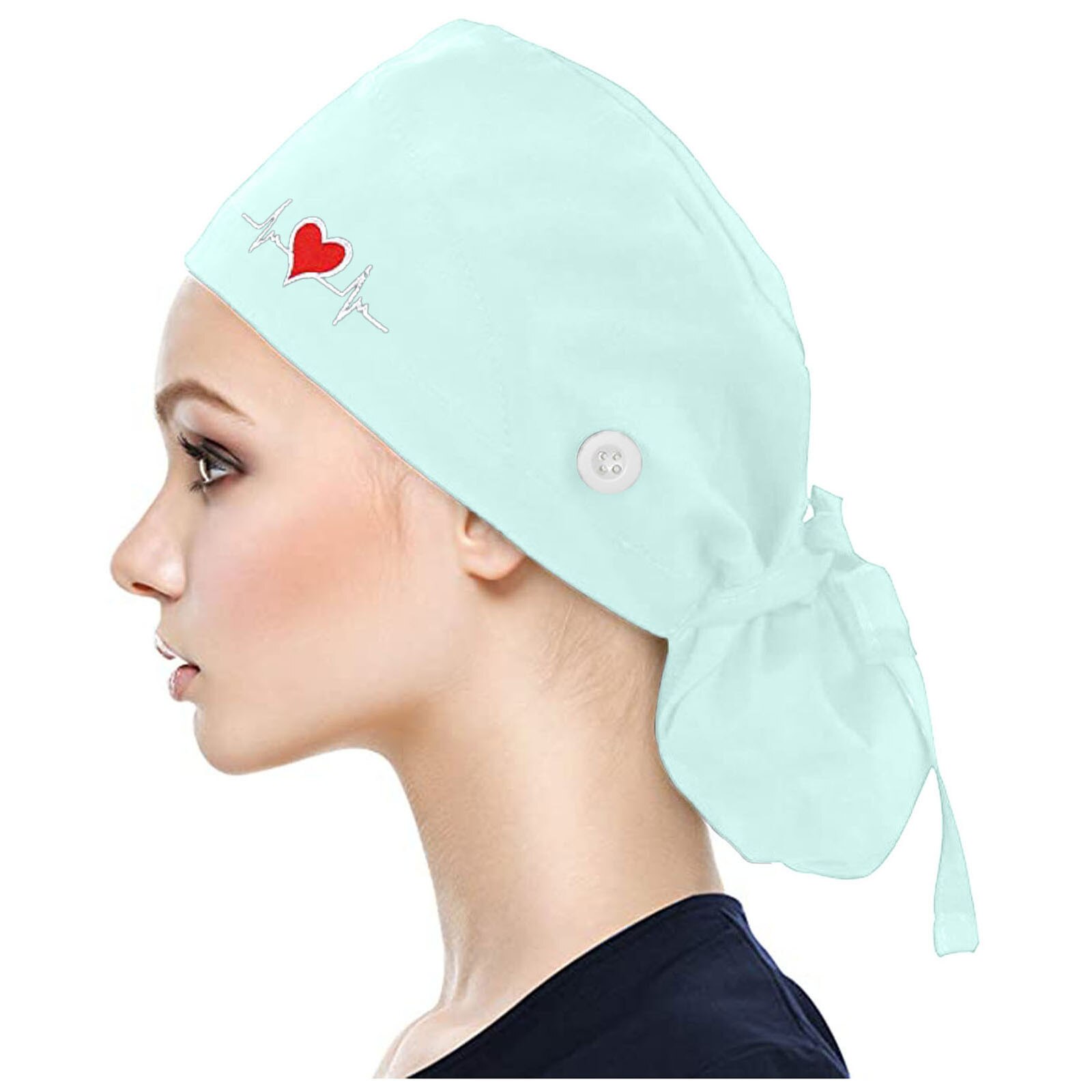 Chapeaux pour femmes et hommes, casquette de gommage à la avec boutons, chapeau imprimé Bouffant avec bandeau pour femmes et hommes: Light Green