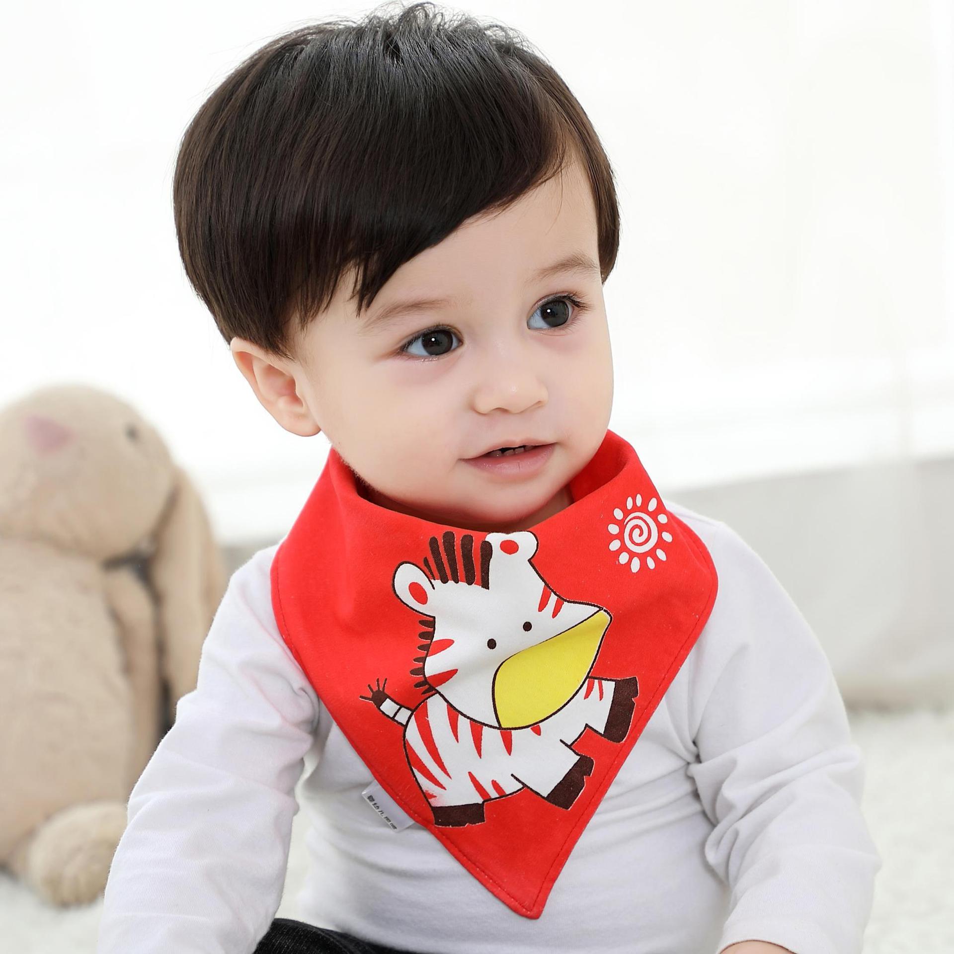 5 Pieces/lot Baby Bibs Triangle Double Cotton Bibs Cartoon Print Saliva Towel Baby Boys Girls Feeding Apron Cotton Bandana Bibs