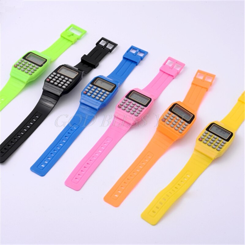 Fad Children Silicone Date Multi-Purpose Kids Electronic Calculator Wrist Watch