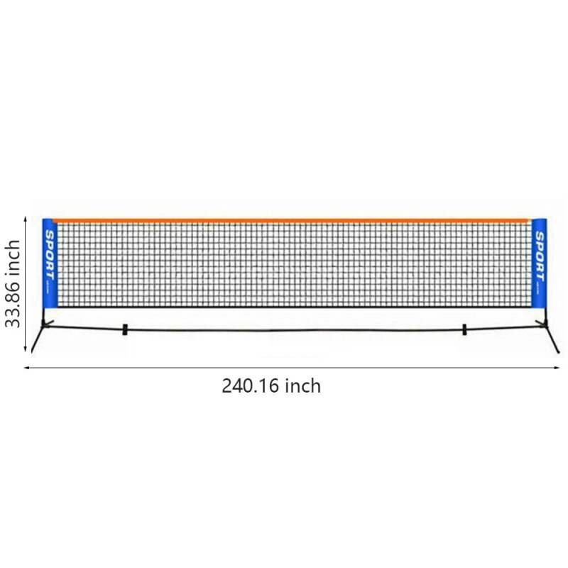 Portable Tennis Net Foldable Tennis Training Net Badminton Net Outdoor Tennis Volleyball Mesh Exercise Trainer Tool: 6.1m
