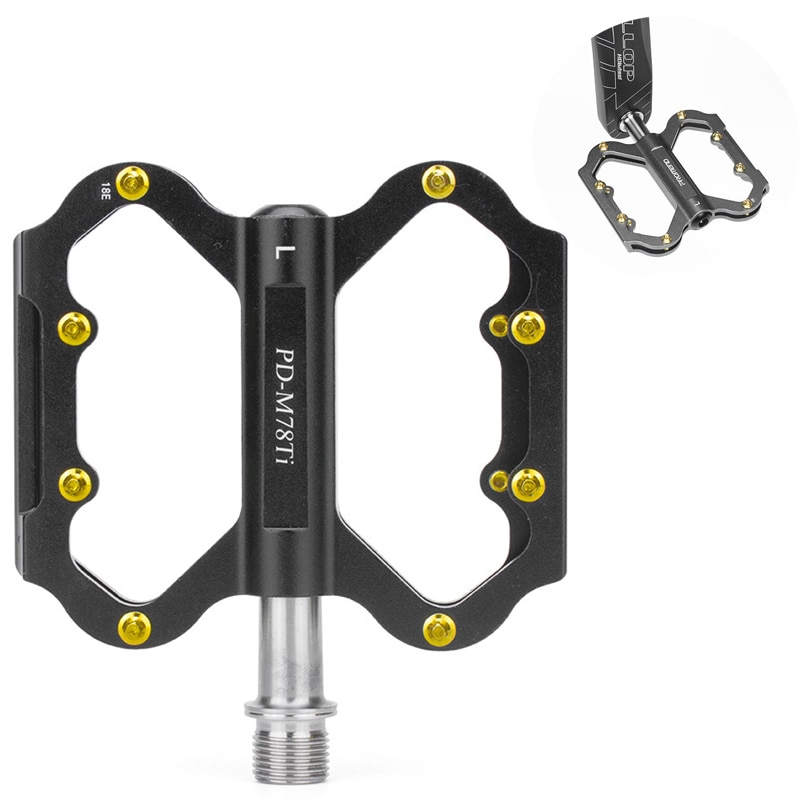 1 pair Titanium Axle pedal mountain bike lightweight anti-slip titanium shaft aluminum alloy Ultralight pedal 3 bearing
