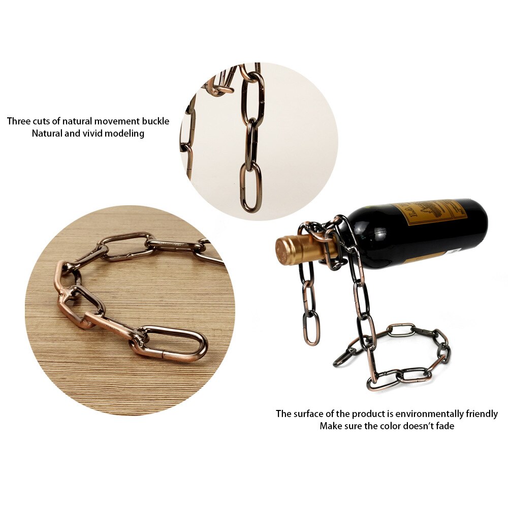 Chaîne de vin en fer à Suspension magique, porte-bouteille de vin en métal, présentoir d&#39;armoire de Bar, support d&#39;étagère, décoration de la maison