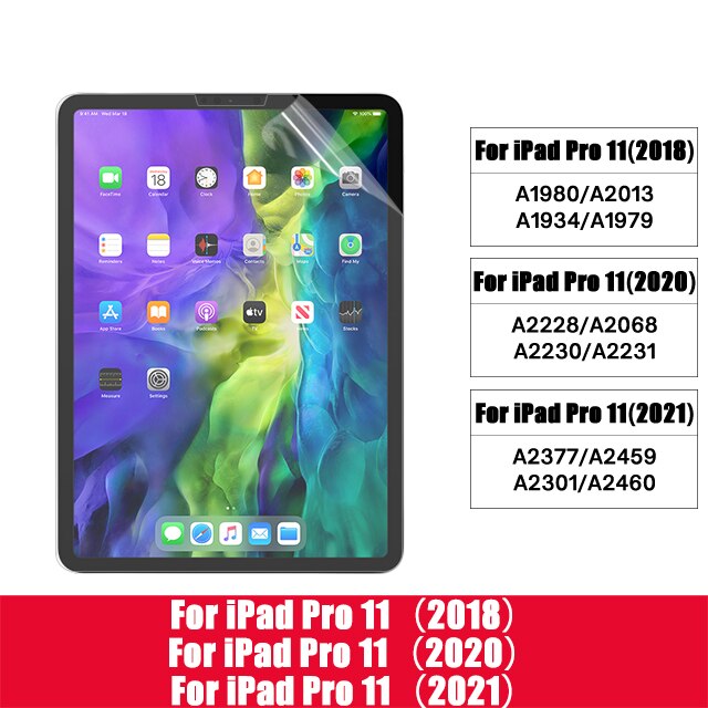 Protecteur d'écran, Film mat comme un papier pour Apple iPad 9.7 Air 2 3 4 10.5 10.9 Pro 11 10.2 7e génération: For ipad Pro 11