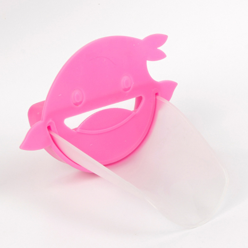 Mooie Cartoon Kraan Extender Voor Kids Hand Wassen In Badkamer Wastafel Accessoires Keuken Handig Voor Baby Wassen Helper: dolphin pink