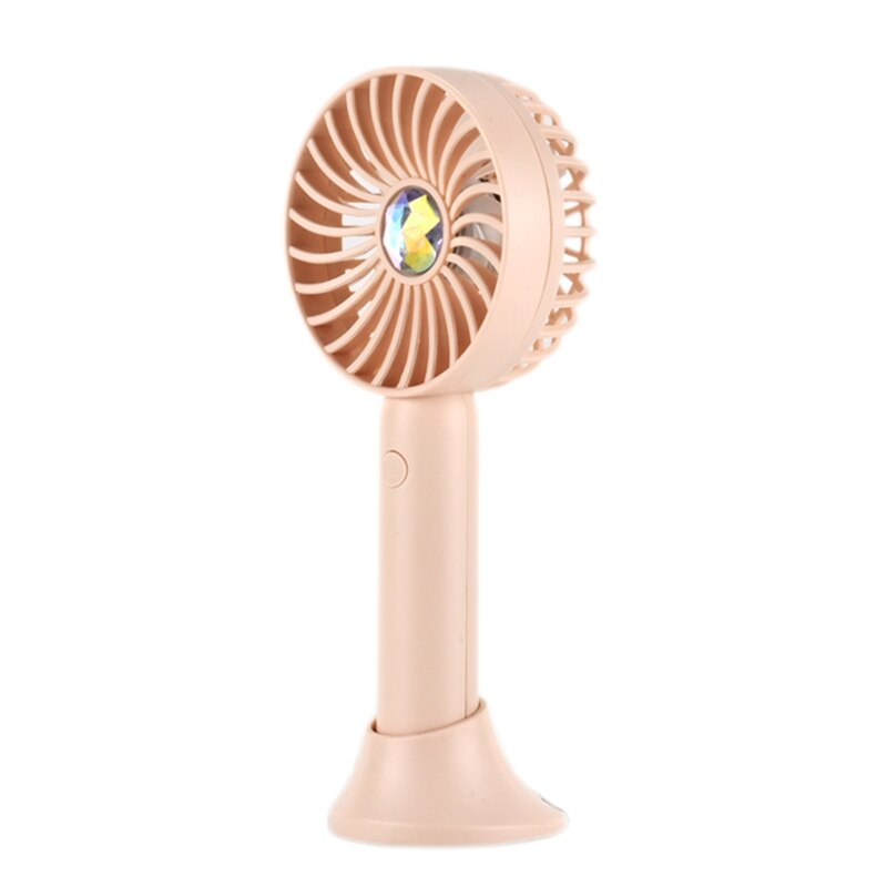 Summer Portable Mini Fan 3 Speed Adjustable Fans USB Rechargeable Desk Handheld Air Conditioner Cooler Outside Travel: Pink