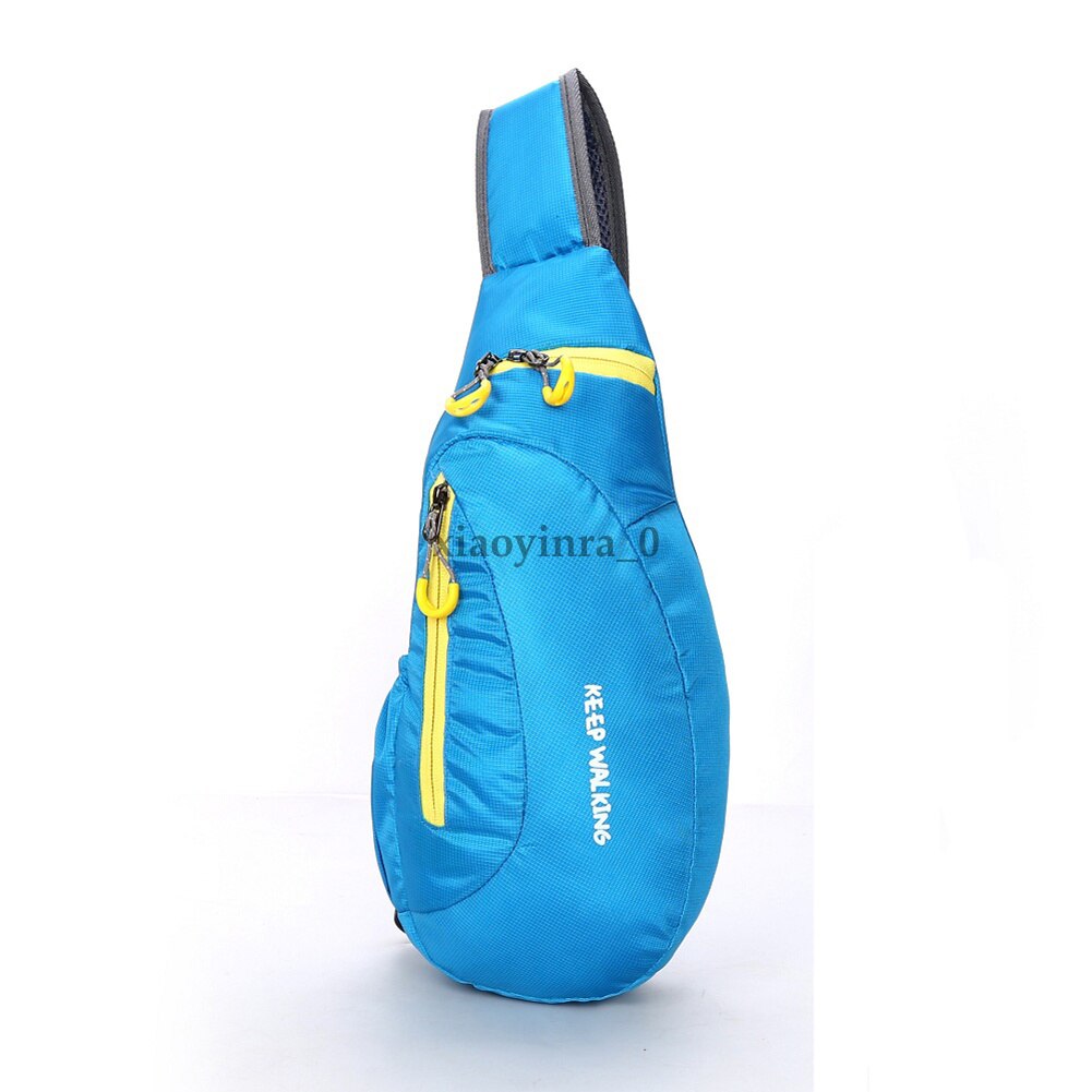 Men Waterproof Chest Bag Pack Travel Sport Shoulder Bag Cycle Sling Cross Body: Blue