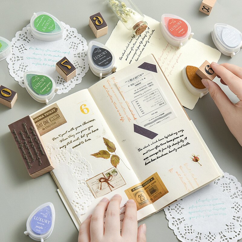 20 Rainbow Colors Diy Craft Scrapbooking Ink Pad Stamps