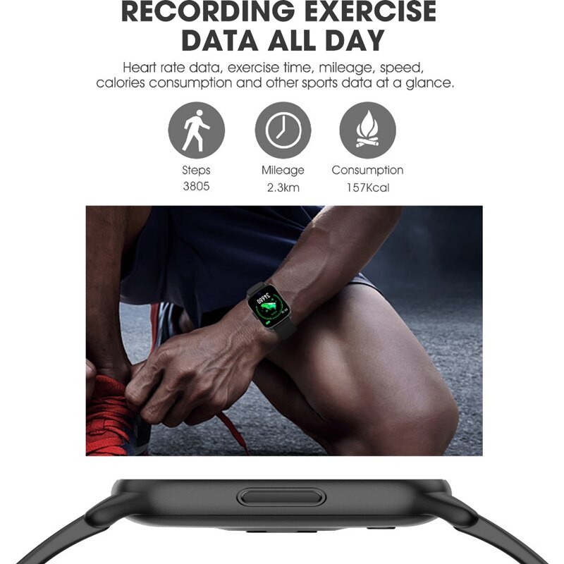 Kw17 slimme horloges voor dames, hartslagmeter voor heren, sporthorloge, berichtherinnering, fitnesstracker voor android en ios