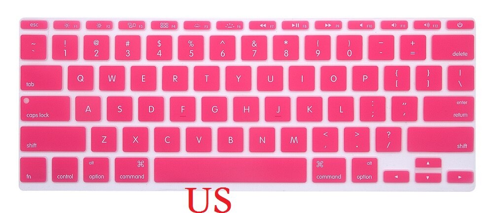 EU US Soft Silicon Keyboard Skin for Macbook Air 11 Keyboard Cover A1465 A1370 Keyboard Skin Film Protector: US-Rose