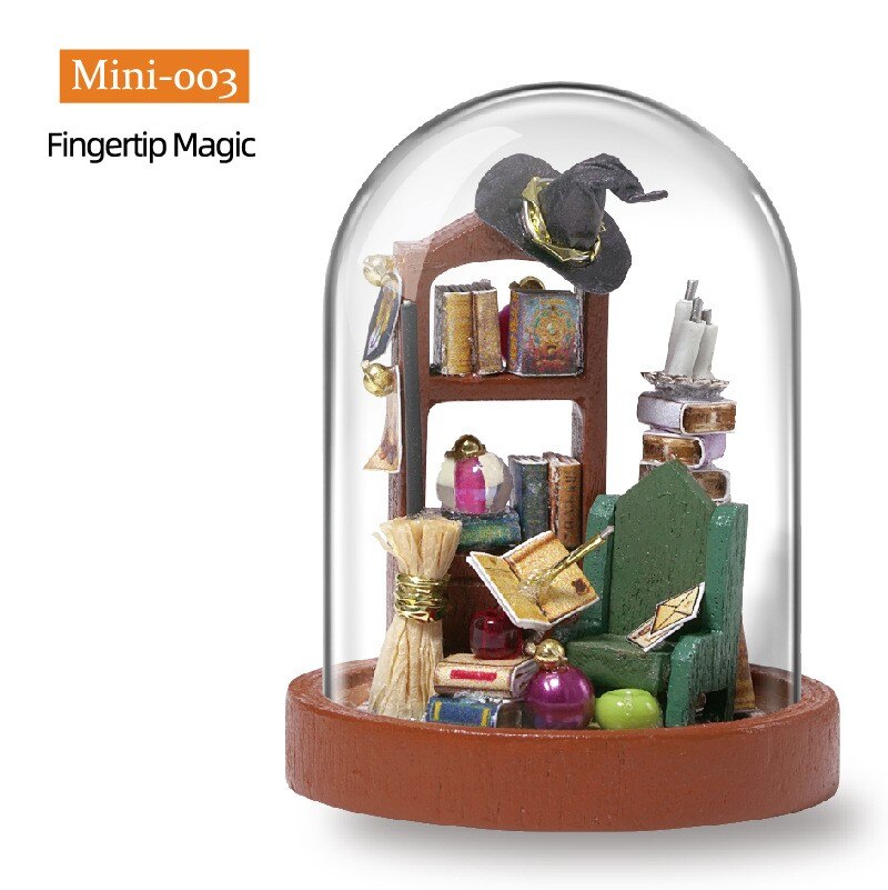 DIY Mini Magical Forest Cafe Of Time DollHouse Handmade Miniature Furniture Model Kit Glass Ball Wooden Doll House Toys Crafts: MINI-003