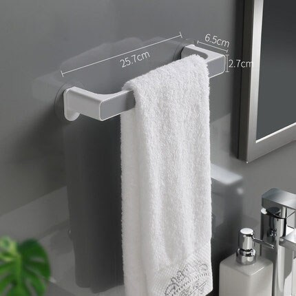 Selvklebende sugekopp håndkleholder dårlig kjøkkenhåndkleholder porte torchon mat handtuchhalter badkamer organizer: Kort sølv