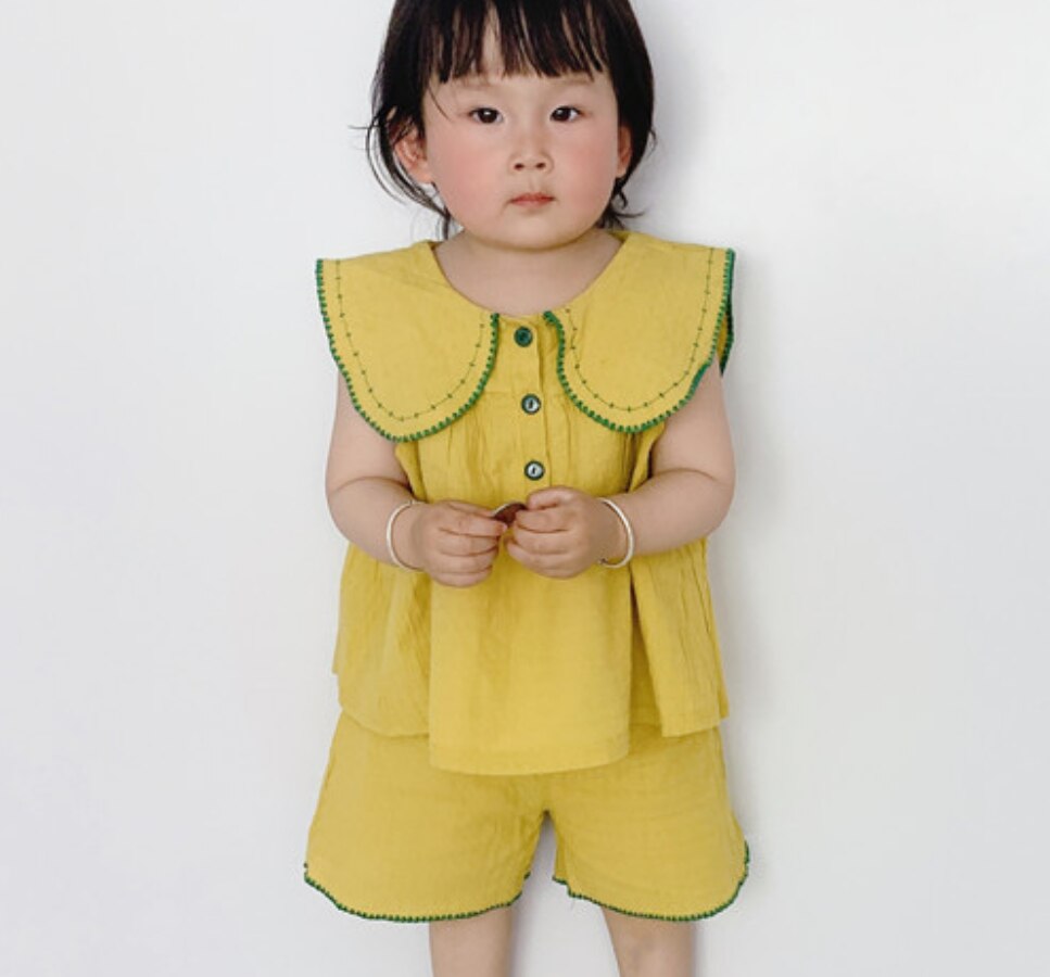 Babymeisjeskleding zomerkledingset katoenen t-shirt + shorts 2- delig kinderpak kindertrainingspak: 120cm