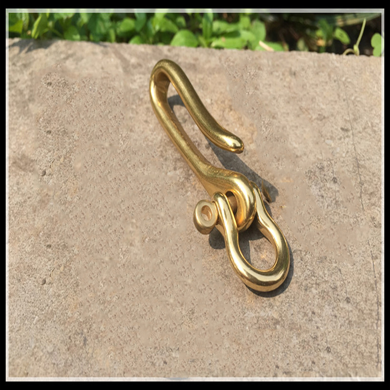 Crochet pour porte-clés | Ceinture en laiton, crochet U avec manille, crochet pour poisson, crochet pour chaîne en cuir 73*16/61*15/50*14mm 1 pièce: M type buckle