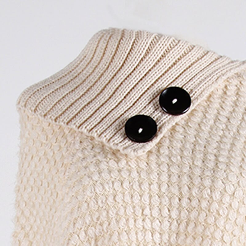 Winter Gebreide Poncho Capes Kwasten Effen Sjaal Trui Poncho Jas Onregelmatige Lange Mouwen Vrouwelijke Capes