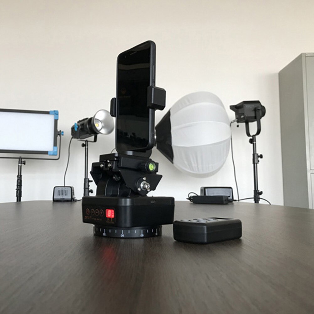 Tête de trépied panoramique motorisée YT-1000 avec télécommande, inclinaison panoramique avec plaque à dégagement rapide 1/4 + support de téléphone pour appareil photo DSLR