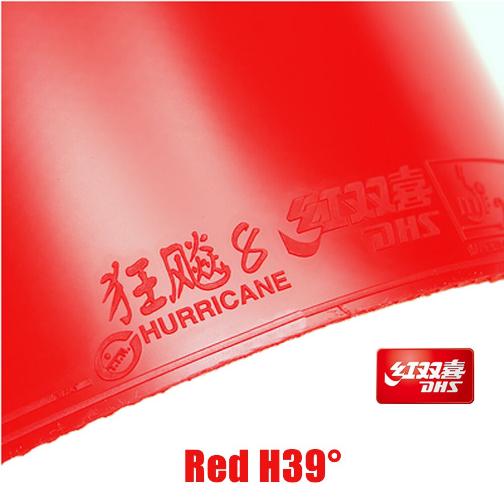 Dhs hurricane 8 hurricane 8 pips i bordtennisgummi med svamp pingponggummi original dhs hurricane -8: Rød  h39