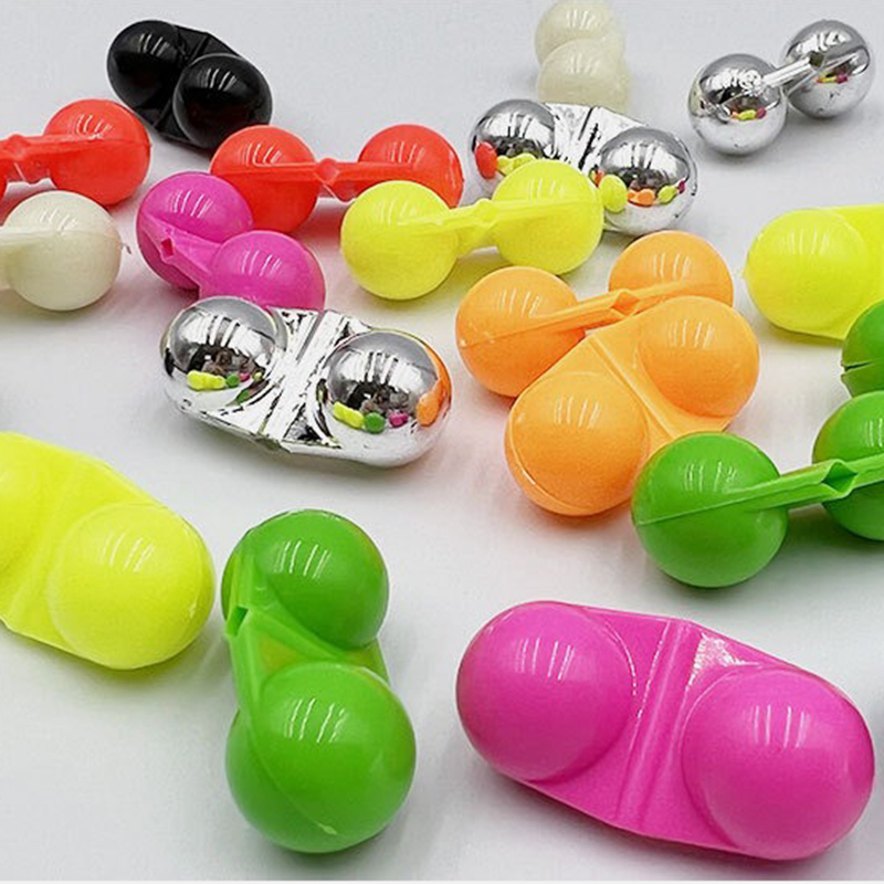 10 Stück tragbare Seefischerei Attraktor Glocke Perlen bunte Kunststoff Angeln Doppel rassel Fisch Biss Alarm für locken Zubehör