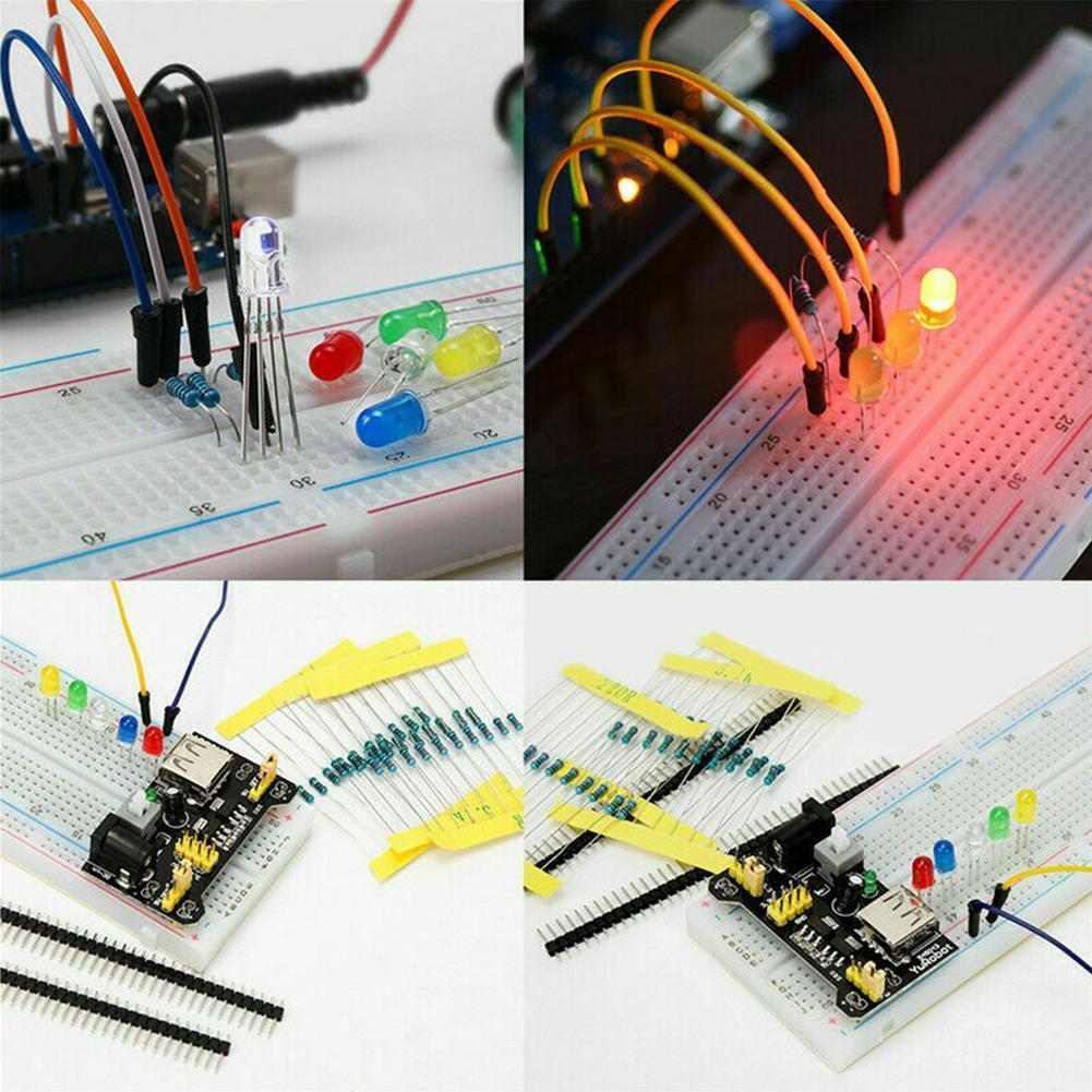 830 Breadboard Set Electronic Component Basic Starter Kit With Breadboard Cable Resistor Capacitor LED Potentiometer for Arduino