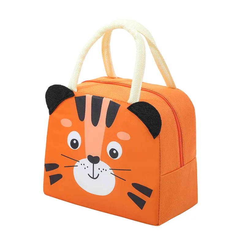 Cartoon Children's Lunch Bag Thermal Insulation Aluminum Film Waterproof Oxford Cloth Portable Lunch Bags Tote: GRAY