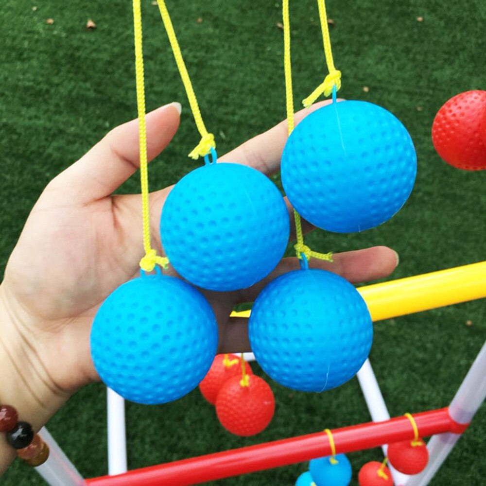 1 sæt simpelt stige bold kaste spil golf kaste spil spille ramme og bold kit til indendørs udendørs børn sjov