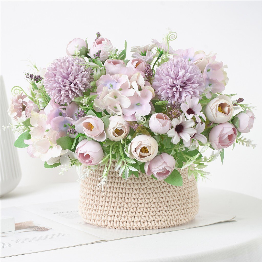 Mooie Kunstmatige Zijden Nep Bloemen Wedding Valentines Boeket Bridal Decor Voor Thuis Tafel Decor Nep Bloemen Hortensia 930