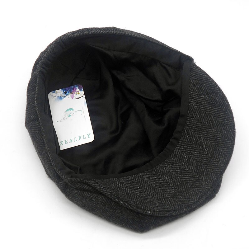 Boina con patrones de espiguilla Para hombre y mujer, gorros planos informales, estilo Retro, octogonal, Para vendedor de periódicos