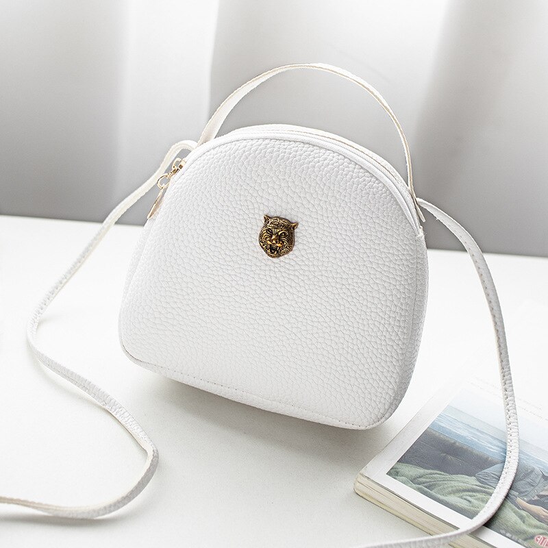 Dames handtas tijgerkop schouder/crossbody tas mini draagbare tas portemonnee lente modellen: Wit