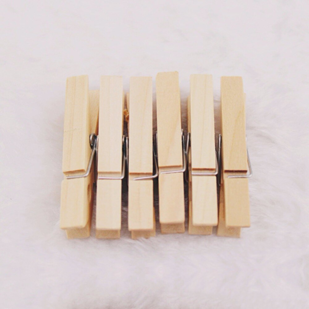 Cute Wood Clothespins Wooden Laundry Clothes Pins Photo Paper Peg Clip 50PCS