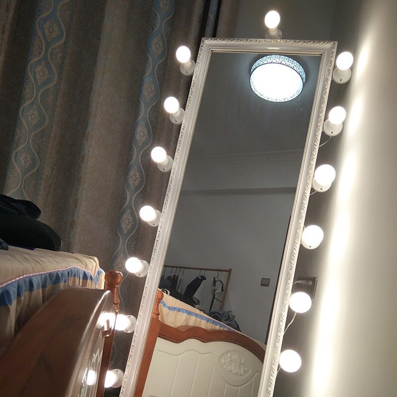 10 Luces de LED para espejo de tocador, maquillaje, tocador, espejo, maquillaje ligero, luz LED, USB, Bombilla brillante, espejo cosmético