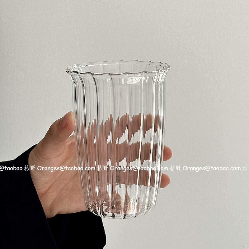 420 ml kaffebarer højtemperaturbestandig gennemsigtig glas enkel vandkop iste latte kaffedrik kold drik: Rød