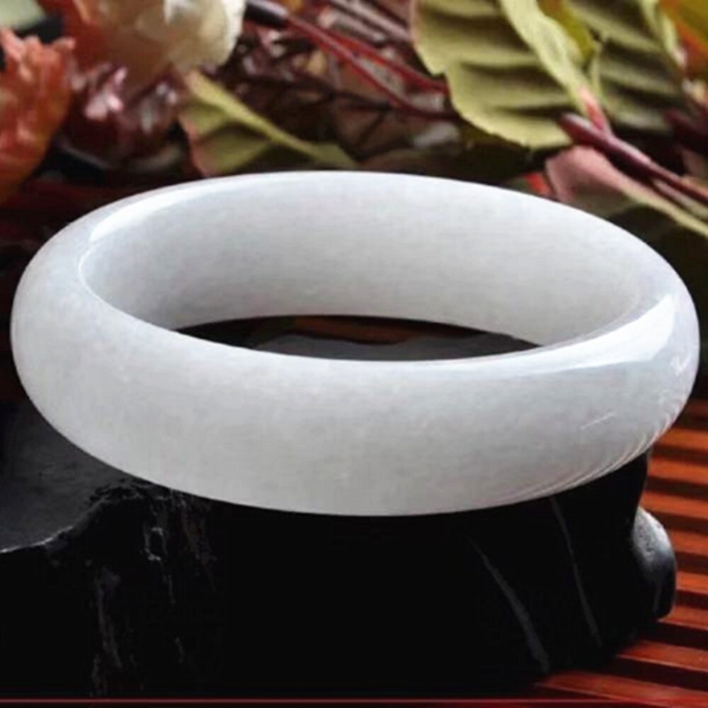 Beautiful Lady Bangle hand-polished greyish white Bangle YU001: 57mm