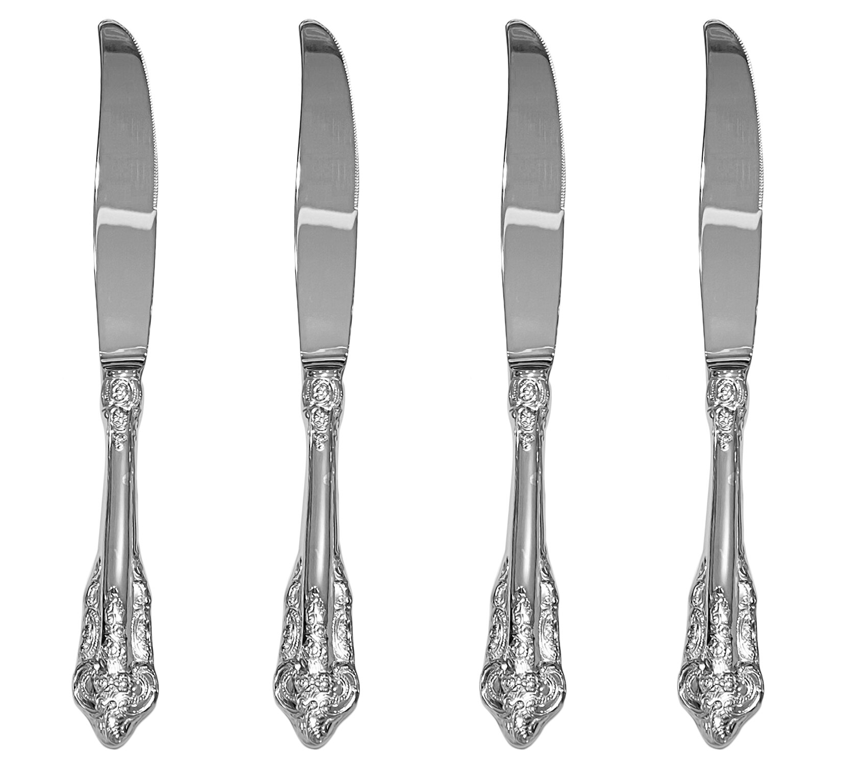 Silver Flatwar Fork Knife Spoon Set Cutlery Tableware 1pc Dinning Table Steel Kitchen Complete Dinner Set for: Knife 4p